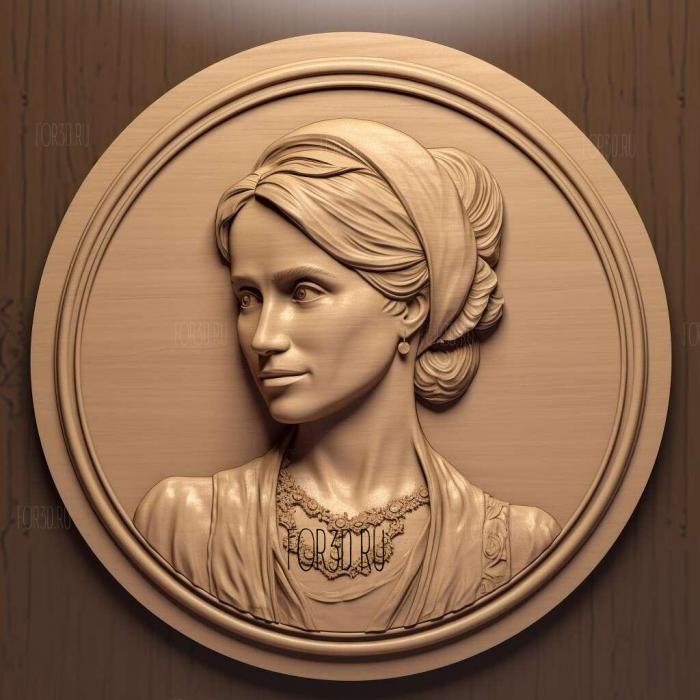 Meghan Markle 4 stl model for CNC